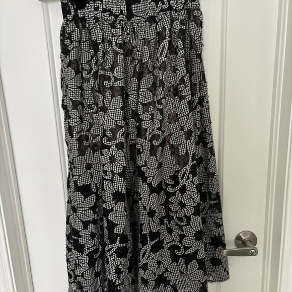 Zara Floral Gingham Midi Skirt - Picture 2 of 5